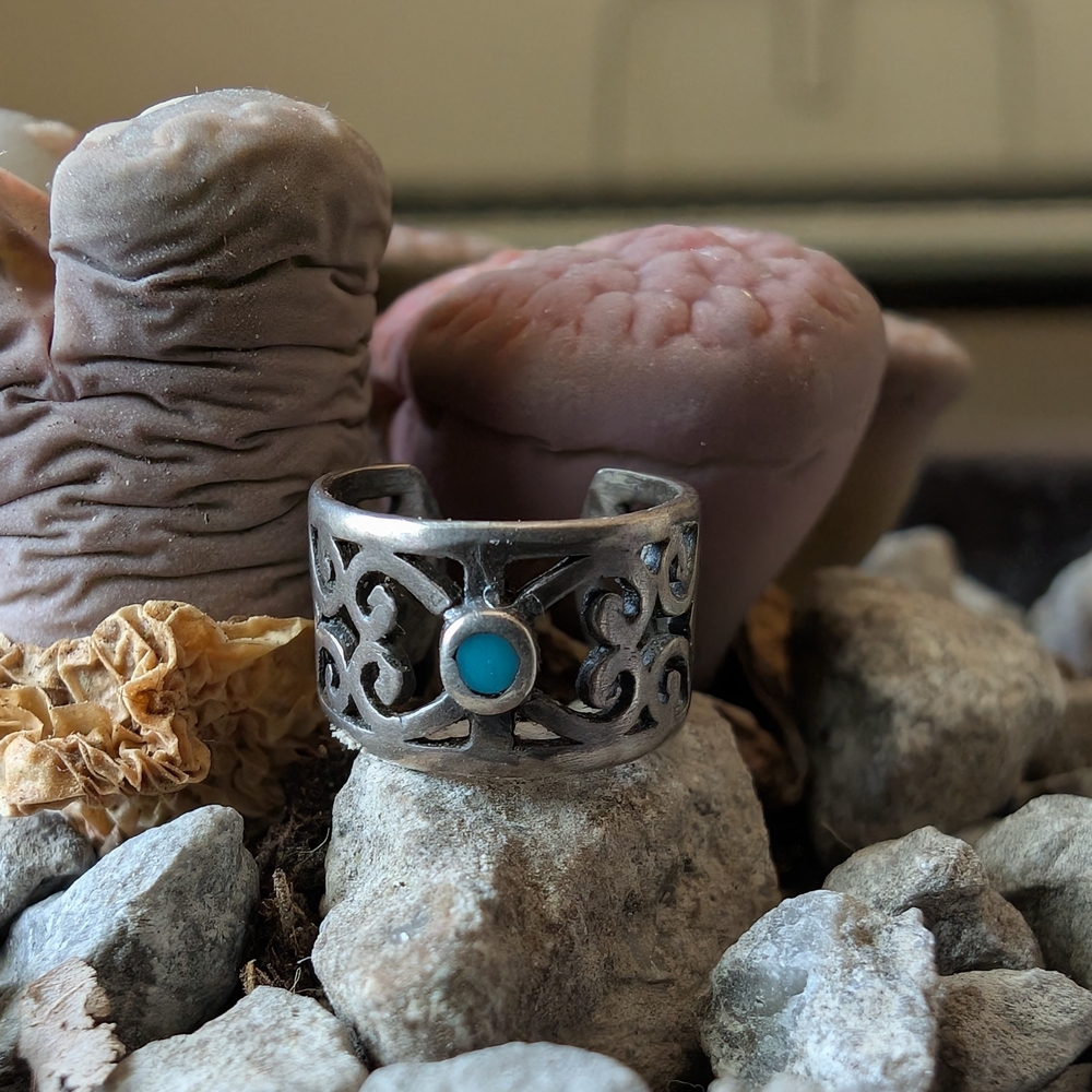 Ear Cuff Sterling Silver And Turquoise